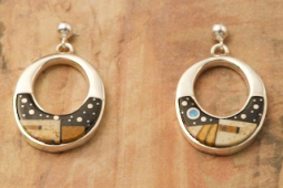 Navajo Artist Calvin Begay Starry Night in the Pueblo Earrings